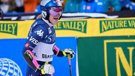 Lindsey Vonn war vor ihrem geplanten Weltcup-Comeback auch im Super G noch als Vorläuferin dabei.