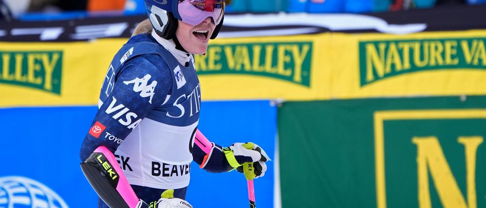 Lindsey Vonn war vor ihrem geplanten Weltcup-Comeback auch im Super G noch als Vorläuferin dabei.