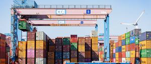 Container im Hamburger Hafen.