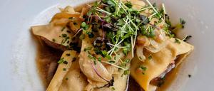 Badische Maultaschen in der „Historischen Mühle“.