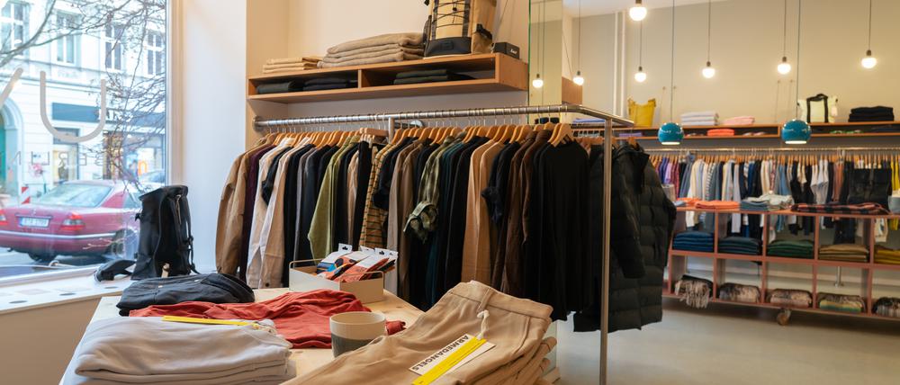 Eines von vier Geschäften des Berliner Modelabels UVR, hier in der Bergmannstraße in Kreuzberg.
