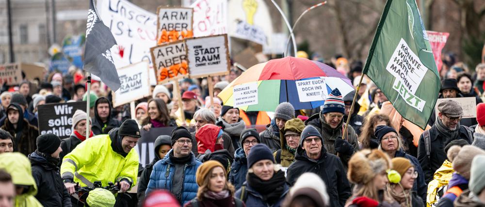 Demonstration des Bündnisses «#Unkürzbar!» gegen Sparpläne des Berliner Senats