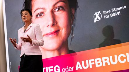 Sahra Wagenknecht ist das Gesicht ihrer jungen Partei BSW - vor allem im Wahlkampf (Archivbild).