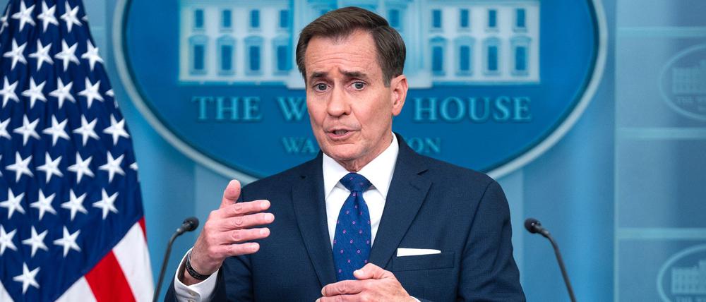 John Kirby, Kommunikationsdirektor des Nationalen Sicherheitsrates, warnt vor Spekulationen.