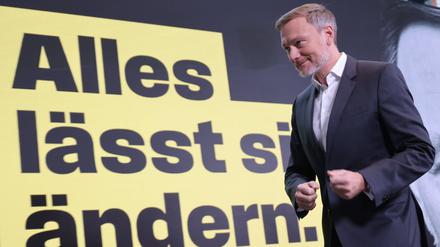 Christian Lindner im Hans Dietrich Genscher Haus der FDP-Parteizentrale