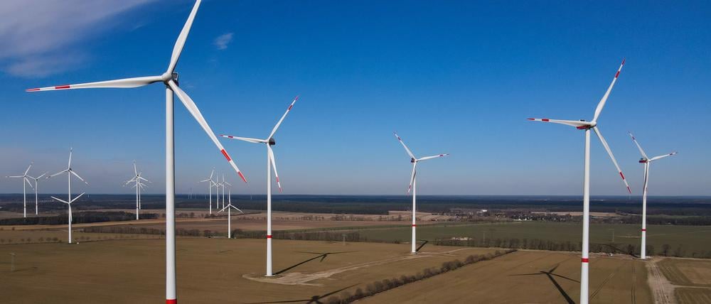 Der Windpark «Albertshof» der Berliner Stadtwerke. Potenzialstudien für Windkraft-Standorte in Berlin gebe es bereits, die Standortsuche werdeaber nicht genug vorangetrieben, meint Julia Epp.
