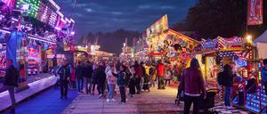 Blick auf den Weihnachtsmarkt „Winterzauber“ in Lichtenberg. 