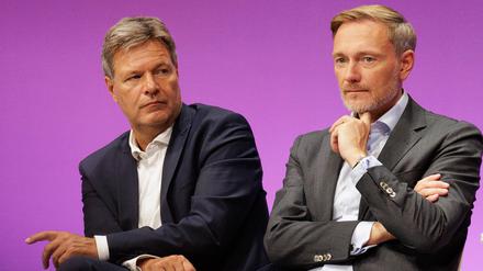 Wirtschaftsminister Robert Habeck (Grüne, links) und der ehemalige Finanzminister Christian Lindner (FDP).