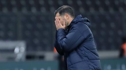 Herthas Trainer Cristian Fiél hatte zuletzt wenig Freude an den Auftritten seiner Mannschaft. 
