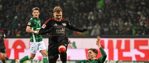 Unions Andras Schäfer (li.) erzielte den zwischenzeitlichen Anschlusstreffer gegen Werder Bremen.