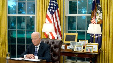 US-Präsident Joe Biden im Oval Office. (Archivbild)