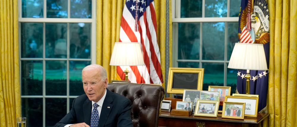 US-Präsident Joe Biden im Oval Office. (Archivbild)