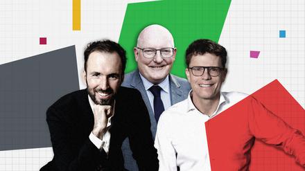 Unsere Experten für Wirtschaft, Außenpolitik und Migration (v.l.): Jakob Hafele, Thomas Kleine-Brockhoff und Daniel Thym