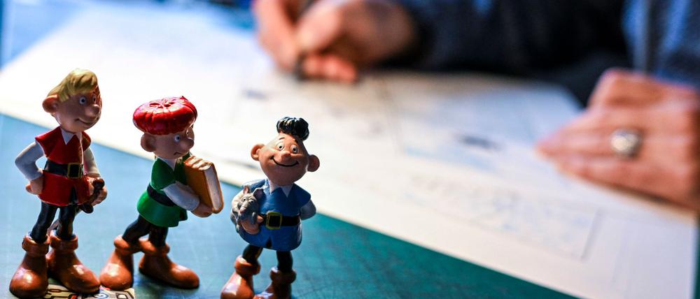 Die Zeitschrift „Mosaik“ wird 70 Jahre alt. Die drei Comic-Helden Abrax, Brabax und Califax treffen darin im Januar auf einen bekannten Spaßmacher.