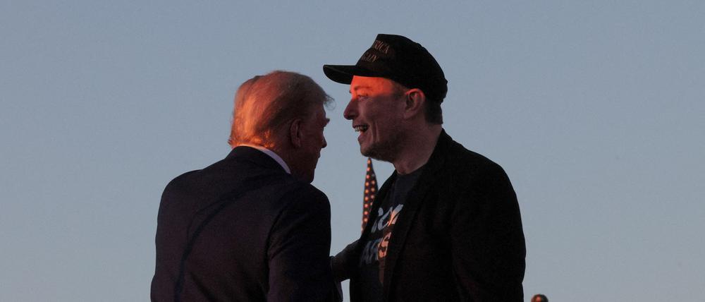 Mal Einflüsterer, mal Stimme seines Herrn: Elon Musk (rechts) und Donald Trump.