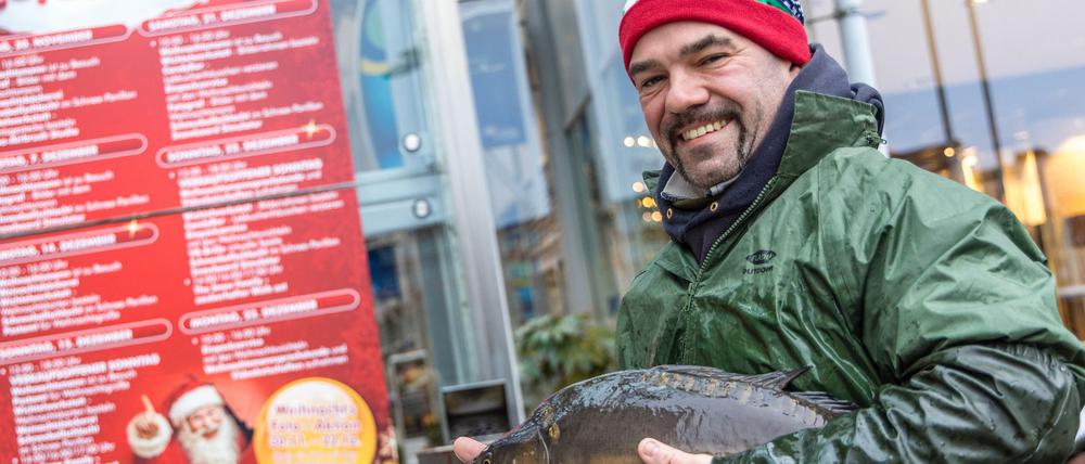 In der Weihnachtszeit und vor Neujahr läuft der Karpfenverkauf auf Hochtouren.