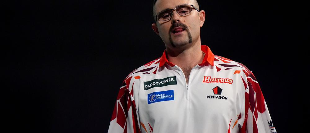 Damon Heta bei der Darts-WM in London.