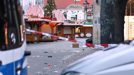 Der Tatort des Terroranschlags auf dem Magdeburger Weihnachtsmarkt am 20. Dezember.