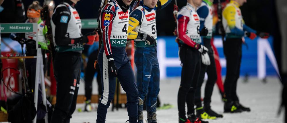 Die Biathleten hatten Spaß beim Show-Event auf Schalke.