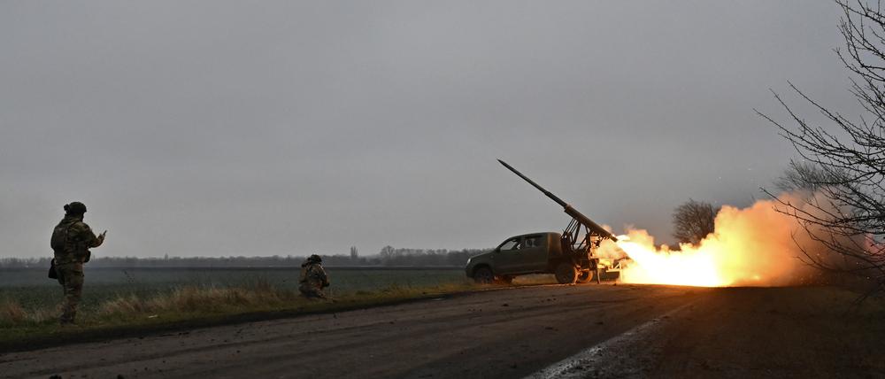Ukrainische Soldaten im Kampf in der Region Saporischschja.