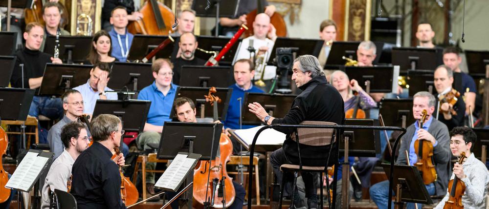 Riccardo Muti probt mit den Wiener Philharmonikern für Neujahrskonzert. 