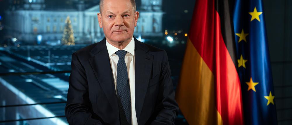 Kanzler Olaf Scholz: „Kraft entsteht aus Zusammenhalt.“