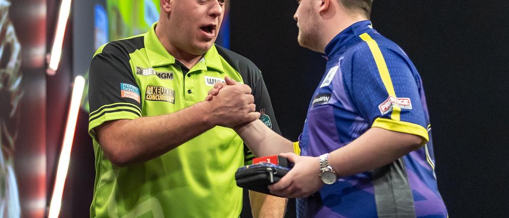 Die beiden Topfavoriten: Michael van Gerwen und Luke Littler.