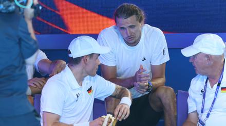 Alexander Zverev konnte wegen einer Verletzung beim Viertelfinale des United Cups nur zuschauen.