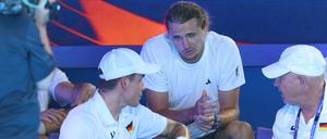 Alexander Zverev konnte wegen einer Verletzung beim Viertelfinale des United Cups nur zuschauen.