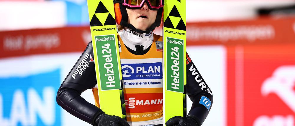 Katharina Schmid konnte beim Silvesterspringen nicht überzeugen.