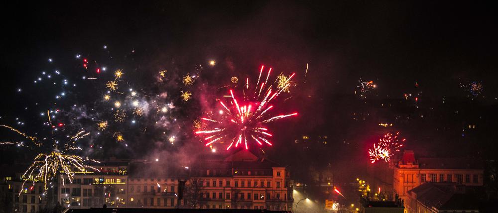 So sah das Feuerwerk zum Neujahrstag 2025 in der Innenstadt aus.