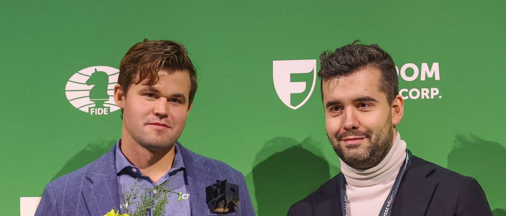 Magnus Carlsen und Jan Nepomnjaschtschi teilten sich die Goldmedaille nach der Blitzschach-Weltmeisterschaft.