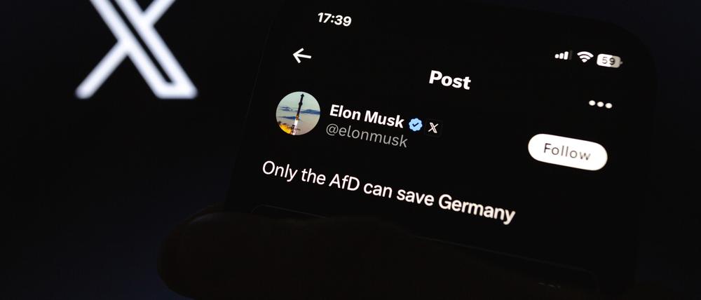 Mit diesem Beitrag auf seiner Plattform X machte Elon Musk seine Unterstützung für die AfD am 20. Dezember öffentlich.