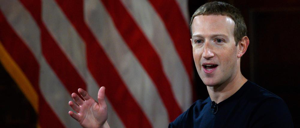 Facebook founder Mark Zuckerberg speaks at Georgetown University in a 'Conversation on Free Expression" in Washington, DC on October 17, 2019. (Photo by ANDREW CABALLERO-REYNOLDS / AFP)