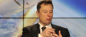Elon Musk während einer Präsentation seines Unternehmens SpaceX