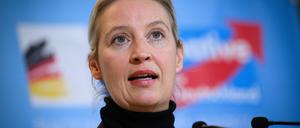 Alice Weidel, Vorsitzende der AfD-Bundestagsfraktion, äußert sich vor Beginn der Fraktionssitzung der Bundestagsfraktion der AfD im Deutschen Bundestag (Archivbild vom 03.12.2024).