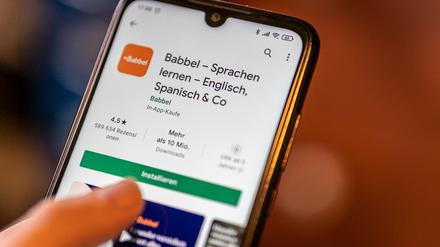 Die Sprachlern-App Babbel, hier in einem App-Store, setzt sich in vielen Ländern durch.