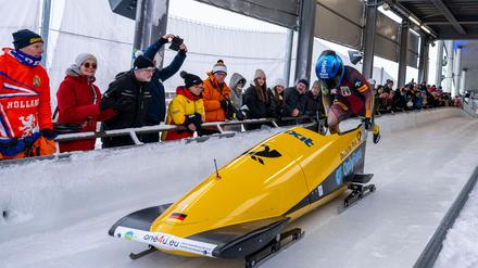 Lisa Buckwitz ist beim Monobob-Rennen in Winterberg auf Rang eins gefahren. 