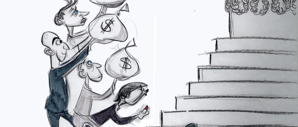 Die Skizze der abgelehnten Karikatur von Ann Telnaes.