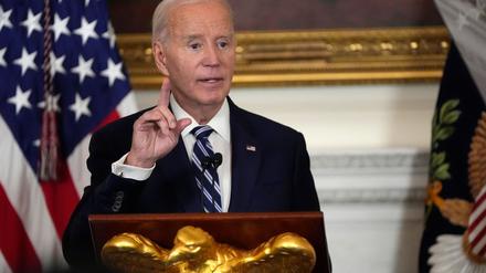Am 6. Januar 2021 sei die amerikanische Demokratie auf die Probe gestellt worden, sagt Joe Biden. 