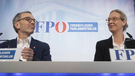 Herbert Kickl (FPÖ) und Alice Weidel (AfD).
