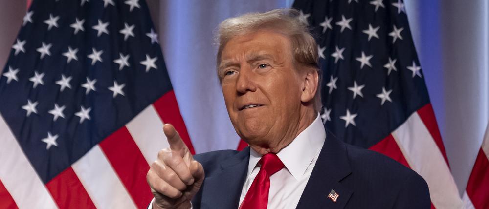 Donald Trump, designierter Präsident der USA, bei einem Treffen mit dem Kongresskomitee der Republikaner. 