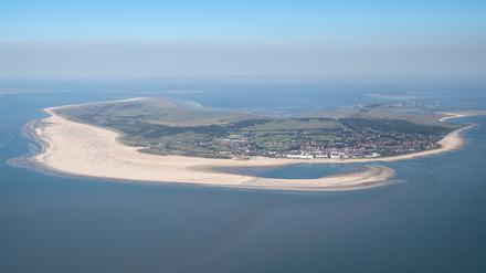 Die Insel Borkum aus der Luft.