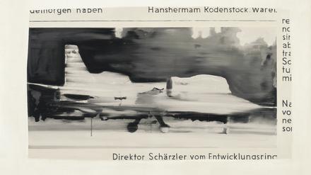 Scherz mit Schwärzler: Gerhard Richter ließ für den Bildtitel das „w“ im Namen des NS-Profiteurs und Chefkonstrukteurs der Heinkel Flugzeugwerke weg und nannte das 1964 entstandene Gemälde schlicht „Schärzler“.