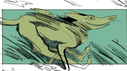 Fließende Grenzen zwischen Wolf und Mensch: Eine Szene aus dem Comic „Meute“ von Noëlle Kröger.