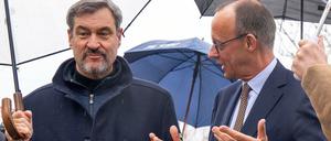 Friedrich Merz (rechts) geht auf noch mehr Abstand zu den Grünen als zuvor, was Markus Söder gefällt.