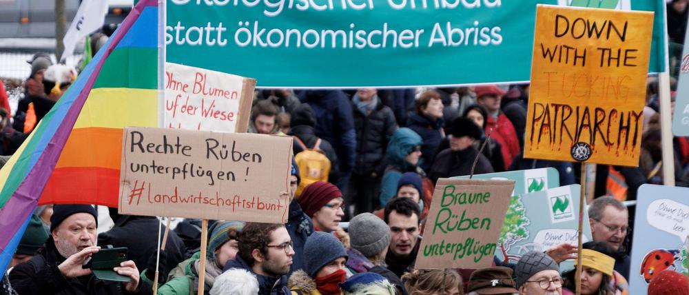 Wie im vergangenen Jahr erwartet das Bündnis „Wir haben es satt“ Tausende zur Demonstration in Berlin. (Archivbild)