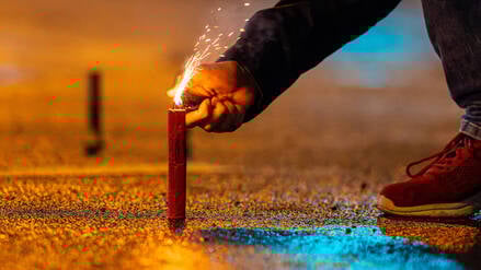 Impression aus der Silvesternacht 2023/24 in Berlin