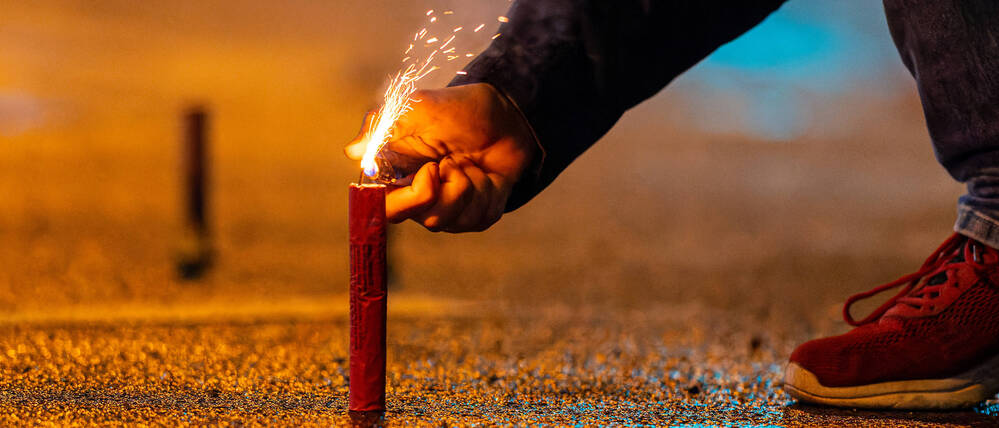 Impression aus der Silvesternacht 2023/24 in Berlin