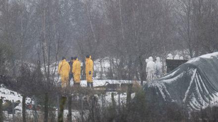Nach dem Ausbruch der Maul- und Klauenseuche wurde zunächst eine Wasserbüffel- Herde getötet. Fachleute waren im brandenburgischen Landkreis Märkisch-Oderland im Einsatz. 